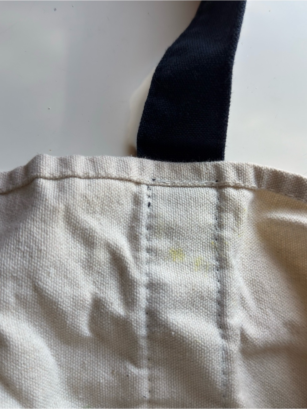 Trader Joe’s Large Canvas Tote Beige Navy with Red Logo Reusable Shopping Bag - Picture 7 of 7